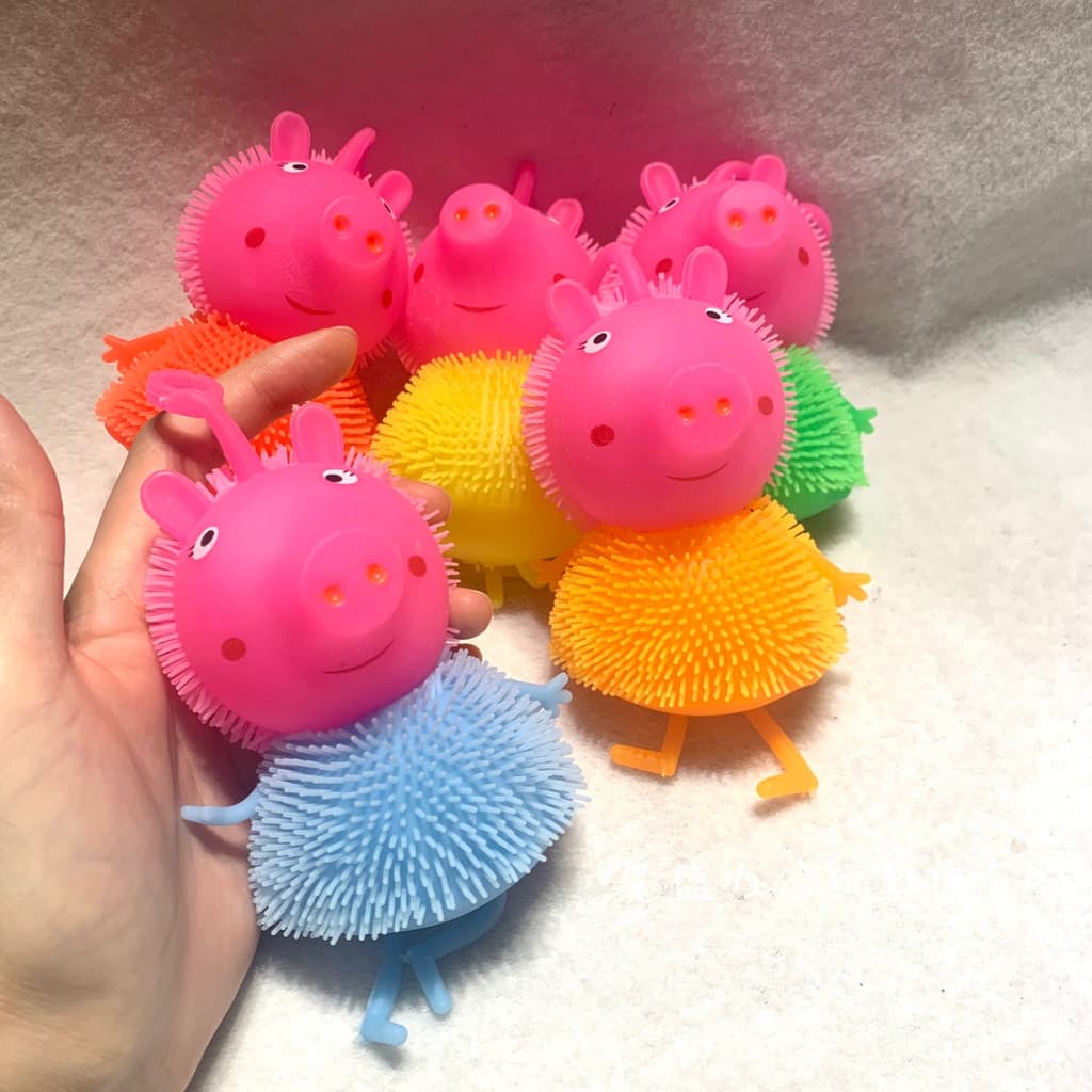 Piggy infantil bola de pele densa pitada diversão estilingue bonito ventilação piscando Lala Pei complicado reduzir o es