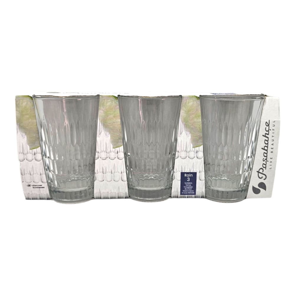 Jogo de Copo de Vidro 350ml com 3 peças Drink Rain