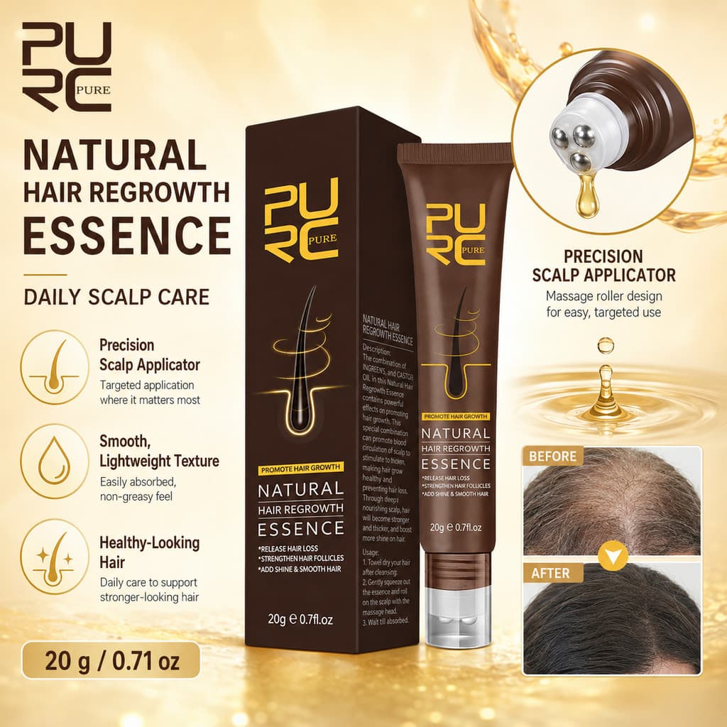 Gel Capilar de Gengibre PURC para Cuidado do Couro Cabeludo, Essência Nutritiva para Cabelo com Polygonum Multiflorum, L