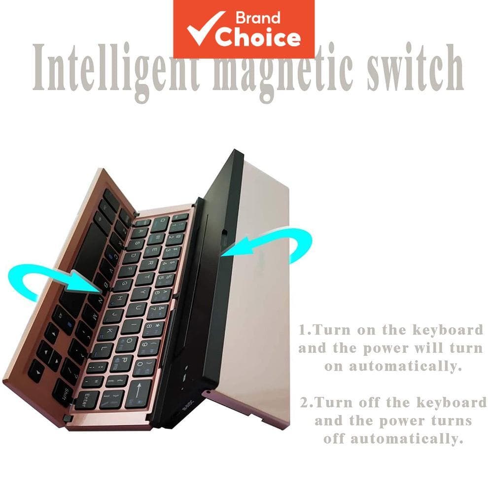 JOMAA Teclado Bluetooth dobrável ultrarfino para tablet e celular, teclado Bluetooth portátil sem fio recarregável com