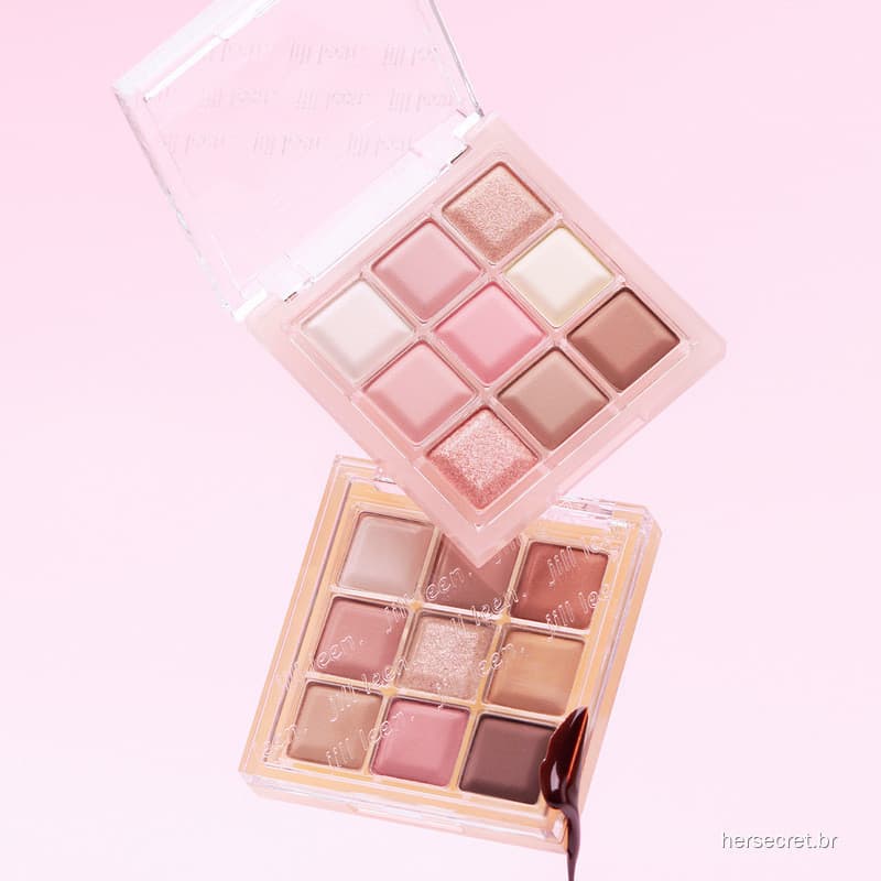 Paleta De Sombras JILL LEEN Chocolate De 9 Cores , Tons De Terra Foscos E Brilhantes , Ilumina A Tez , Maquiagem Diária