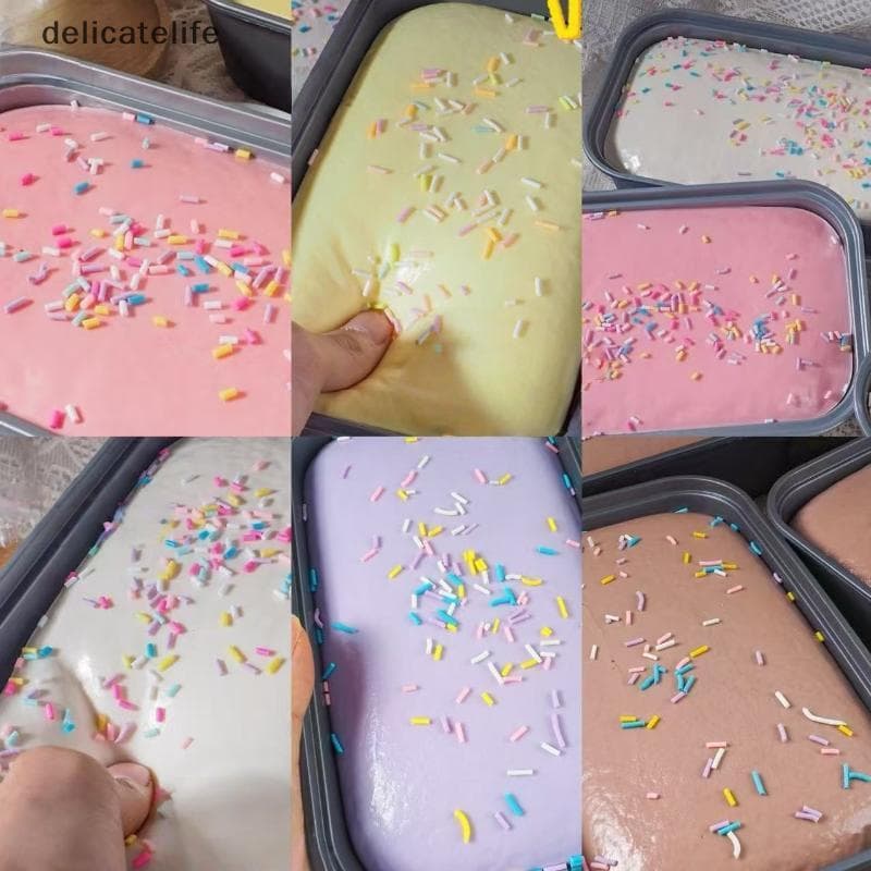Caixa Bolo Brinquedo Mole Lento Subindo Macio Squeeze Anti Estresse Para Tdah Autismo Jogo Sensorial