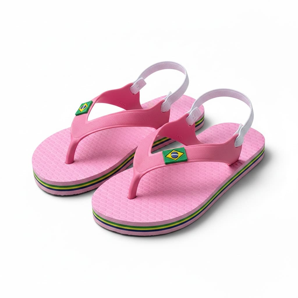 Chinelo Bebê Brasil em EVA com Elástico Traseiro Infantil Confortável Leve e Macio