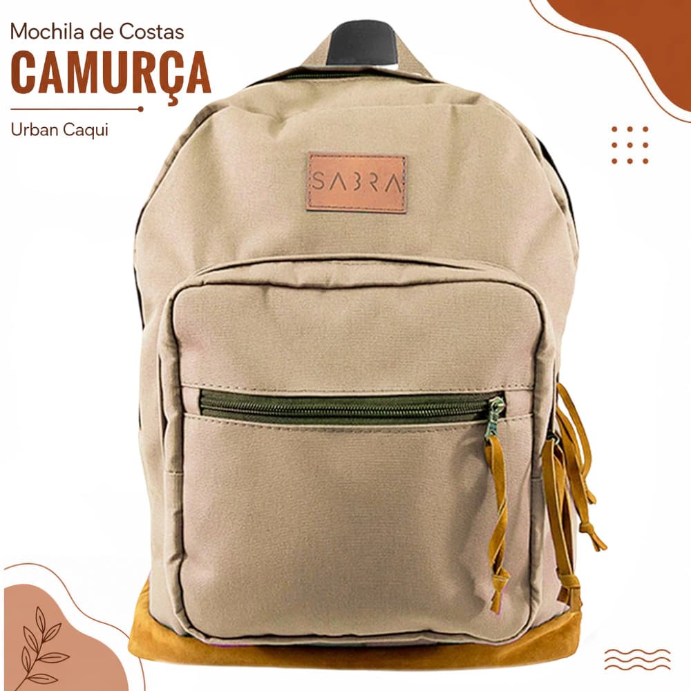 Mochila De Costas Camurca Urban Caqui Sabra