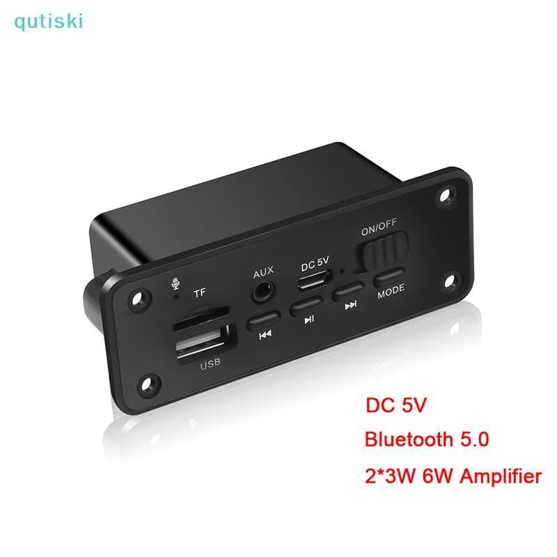 Alto-Falante QUTI 5.0 MP3 Player 2 * 3W Placa Decodificadora Módulo De Rádio FM Para Carro