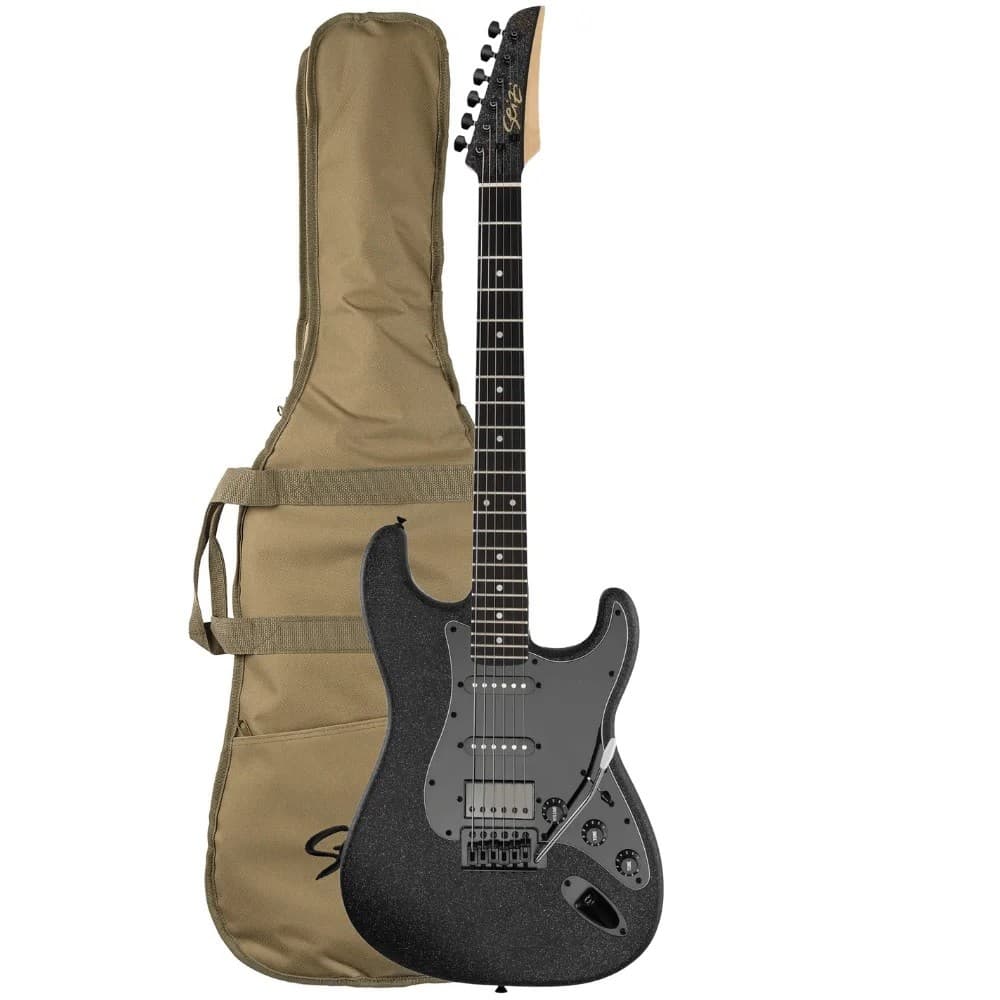 Guitarra Seizi Fun Katana Musashi All Black/ Sparkle Satin