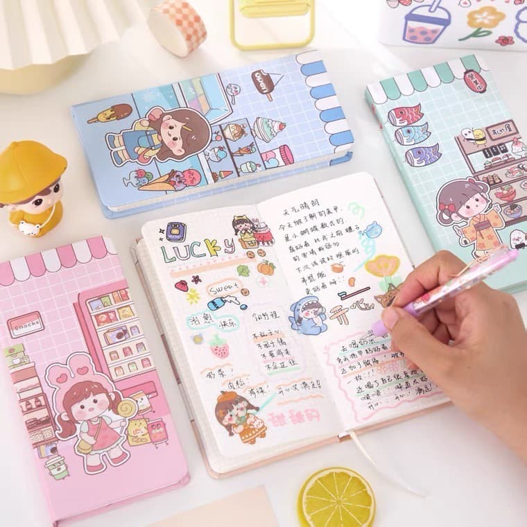 Bonito grade diário quadrado bolso livro ins estilo menina manual longo bloco de notas portátil plano semanal