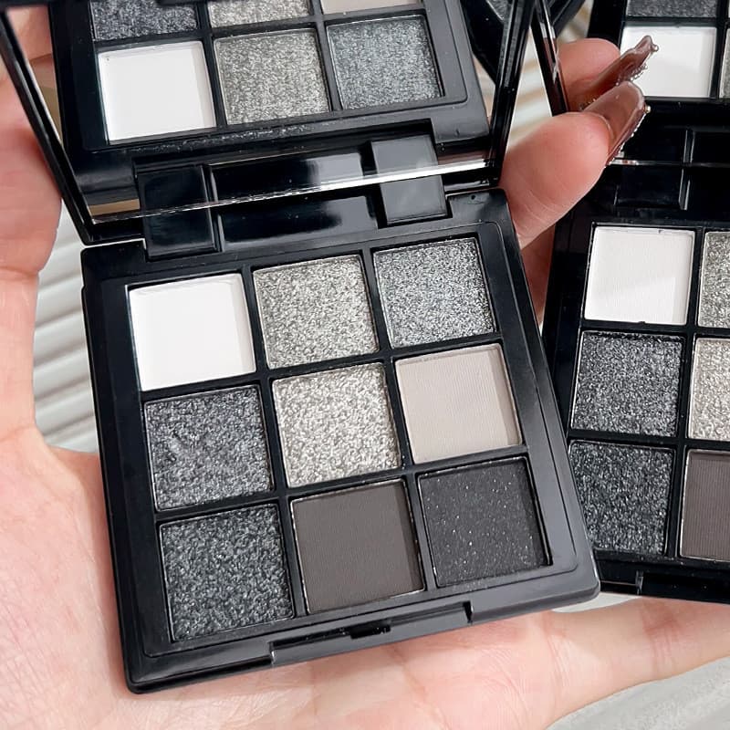 Paleta de sombras de nove cores fumada perolada fosca cor terra Flash fino diário Commuter namoro festa de estudante