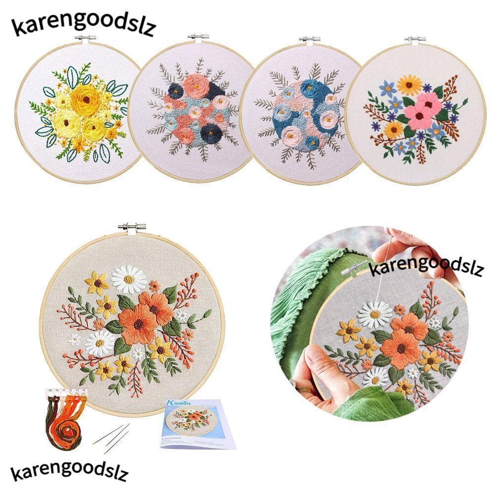 Conjunto De Kit Cruzado KARENGOODS Para Iniciantes Flores Padrão Decoração De Parede Presentes Artesanato Faça Você Mesm
