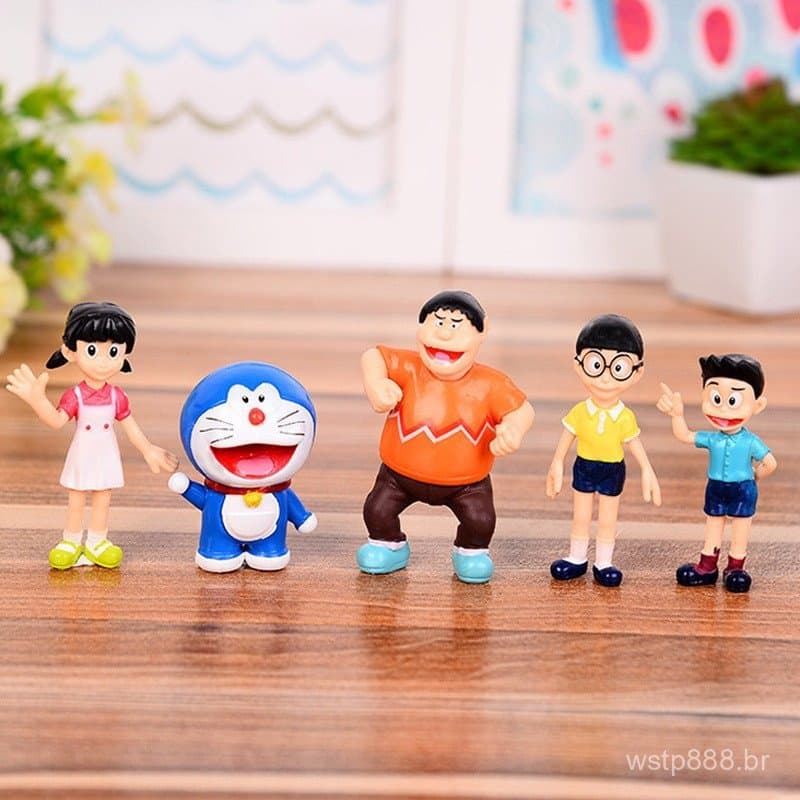 20255 peças/conjunto de figuras de PVC de anime japonês Doraemon, Nobita, Pequena Bruxa, Gou, Kobayashi, Nadeshiko, Shiz