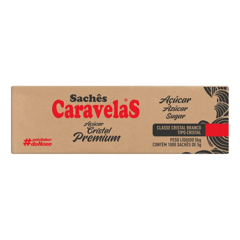 AÇUCAR SACHE 5 GR 1000 UNIDADES CARAVELAS