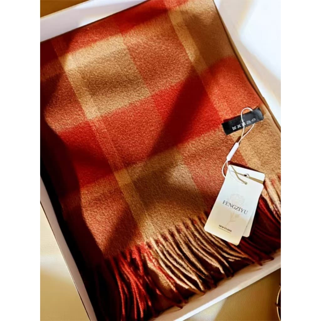 Outono inverno cachecol britânico All-Match lã xadrez cachecol estilo unissex presente cachecol Retro