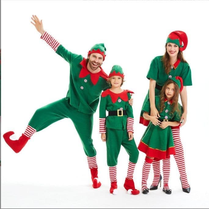 Crianças trajes de natal meninos meninas crianças trajes elfo beijo desempenho natal baile dança trajes 8.18