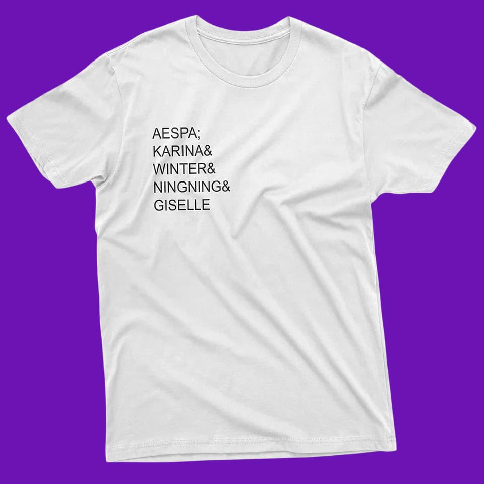 Camiseta Aespa Kpop Retro Minimalista Camisa 100% Algodão