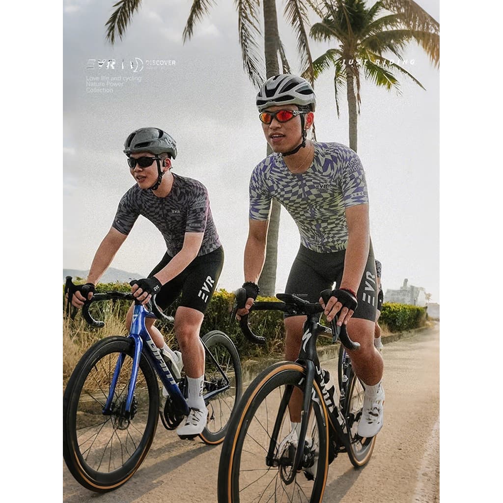 EVR2026 novo estilo Touring verão camisa de ciclismo de manga curta transpiração de secagem rápida masculino bicicleta d
