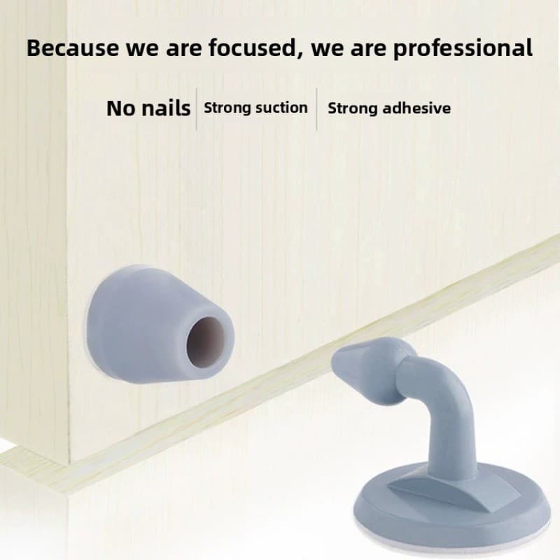 Rolha De Porta De Silicone Sem Broca , Suporte Anti-Colisão Mudo Curvo , Batente Montagem Na Parede Adesivo Para Casa E