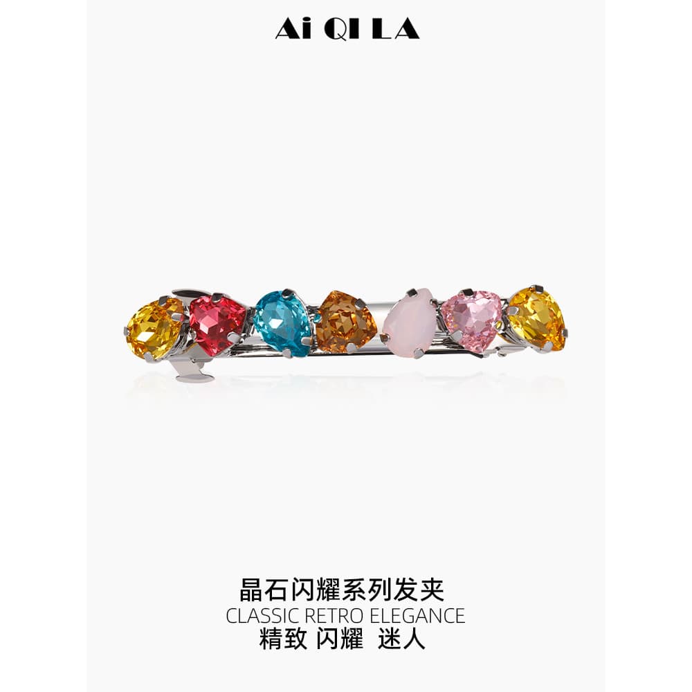AIQILA AIQILA Espumante Imitação de Cristal Dopamina Colorido Imitação de Cristal Grande Grampo de Cabelo Clipe Plano Cl