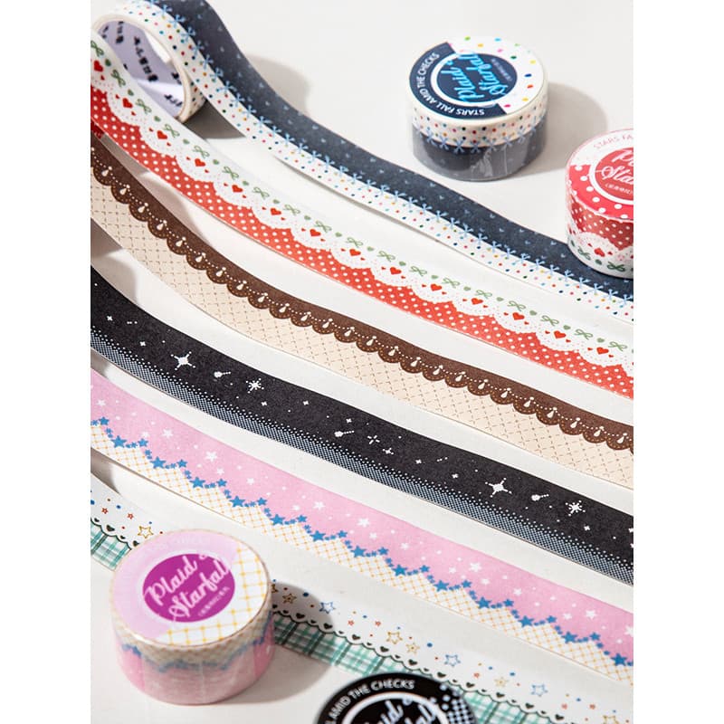 Estrela-queda série xadrez puxar tira Washi fita sal série tema manual diy decoração Base colagem Material adesivos