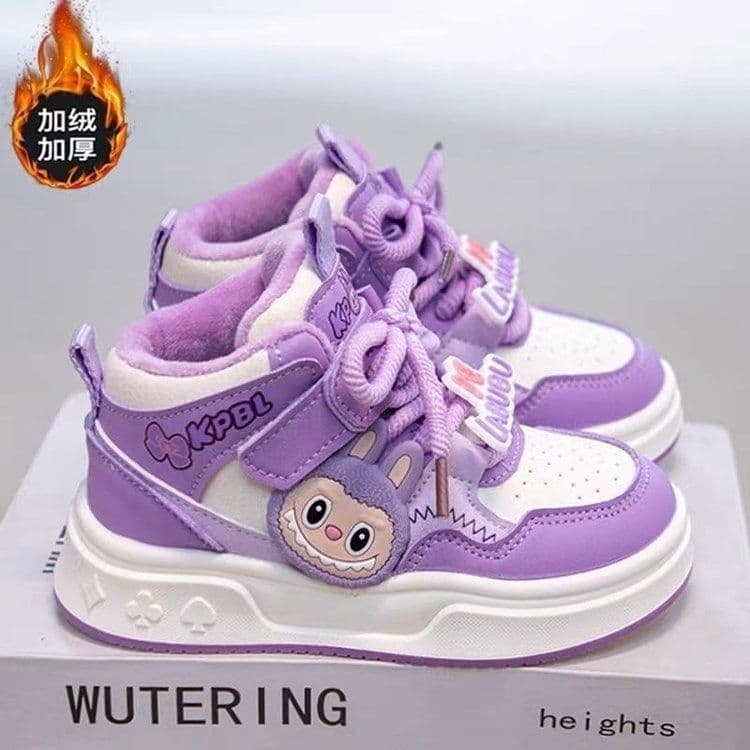 Meninas sapatos de inverno novo estilo crianças pano tênis velo-velo tênis quentes meninas à prova dwaterproof água na m