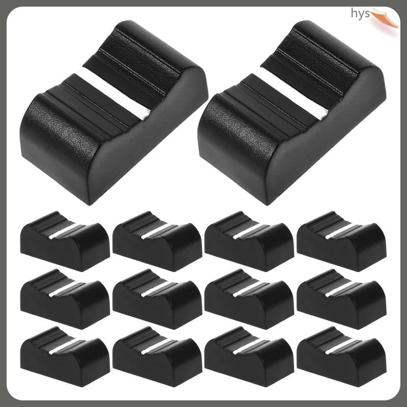 🍳 20Peças Fader Caps Preto Plástico Para Equipamento De Áudio