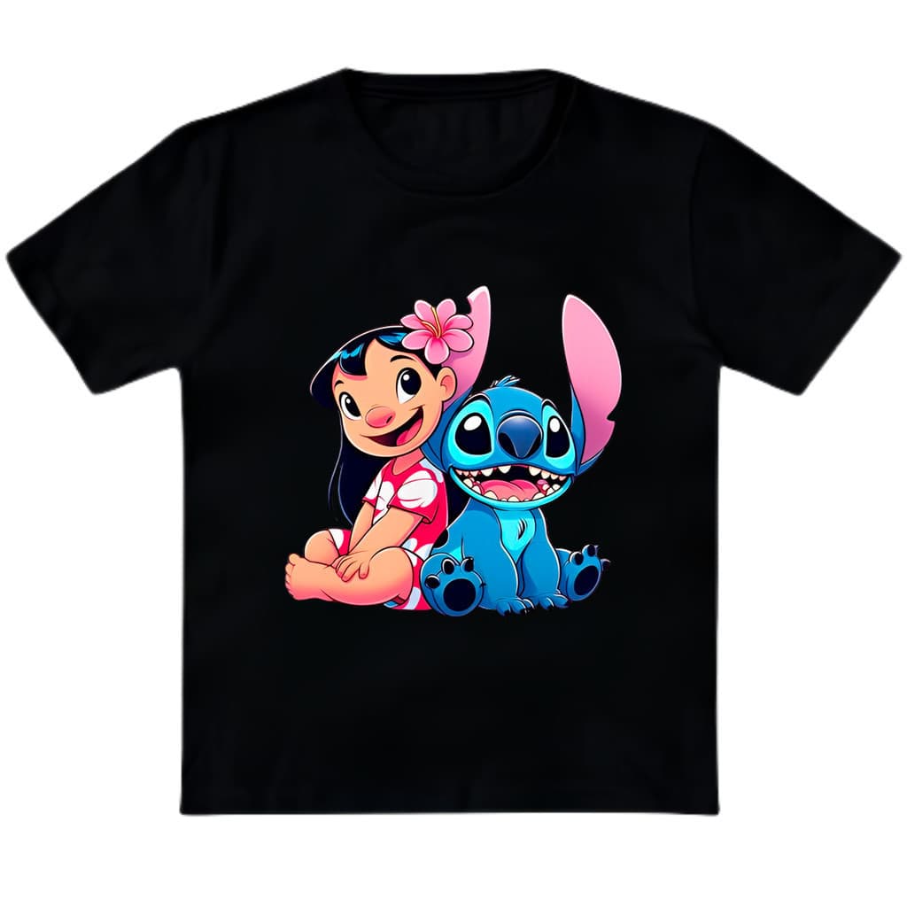 Camisa infantil juvenil bebê 1 ao 16 feminina camiseta meninas t-shirt Lilo e Stitch