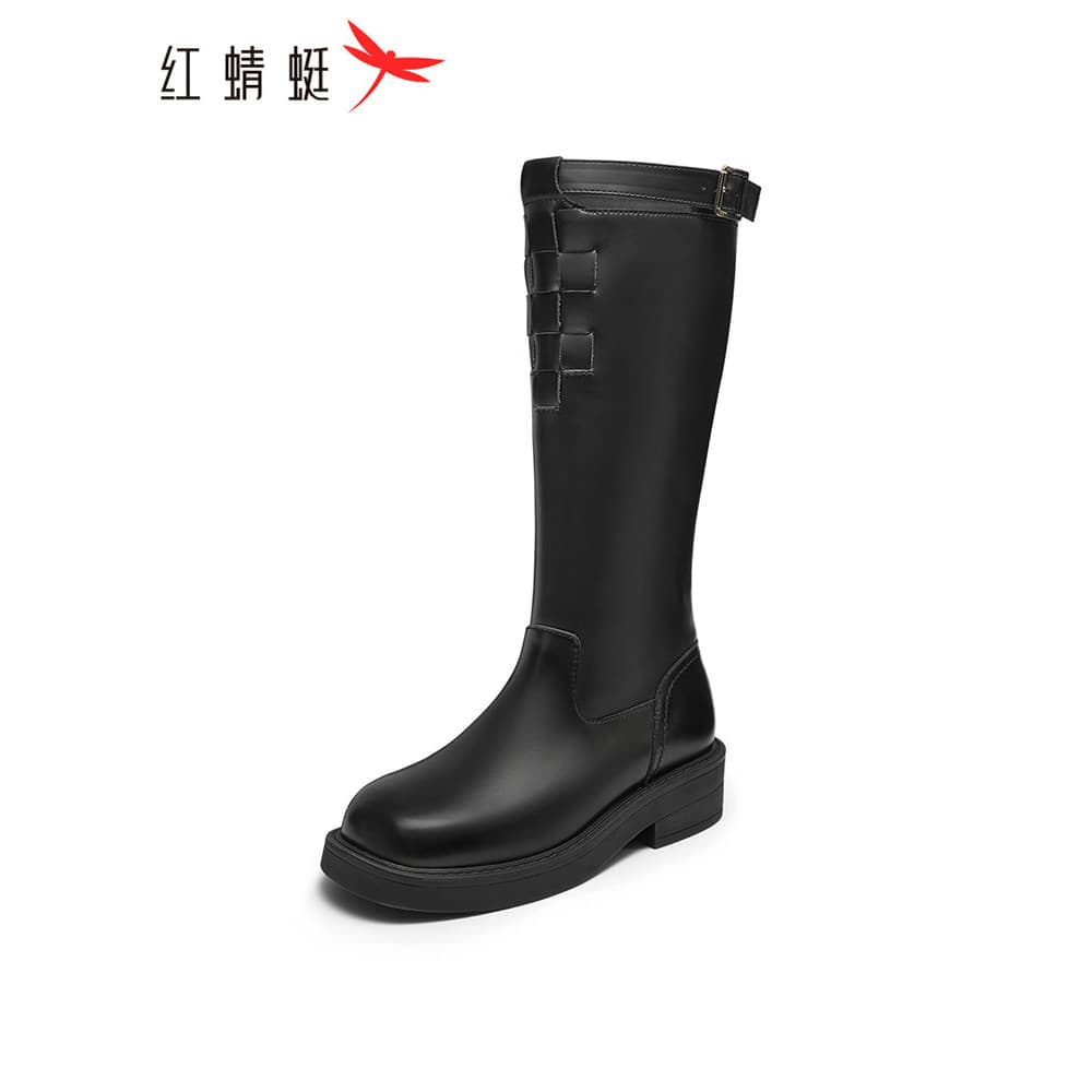 Botas de motociclista libélula vermelha inverno novo estilo sapatos femininos All-Match botas de moda pequenas botas alt