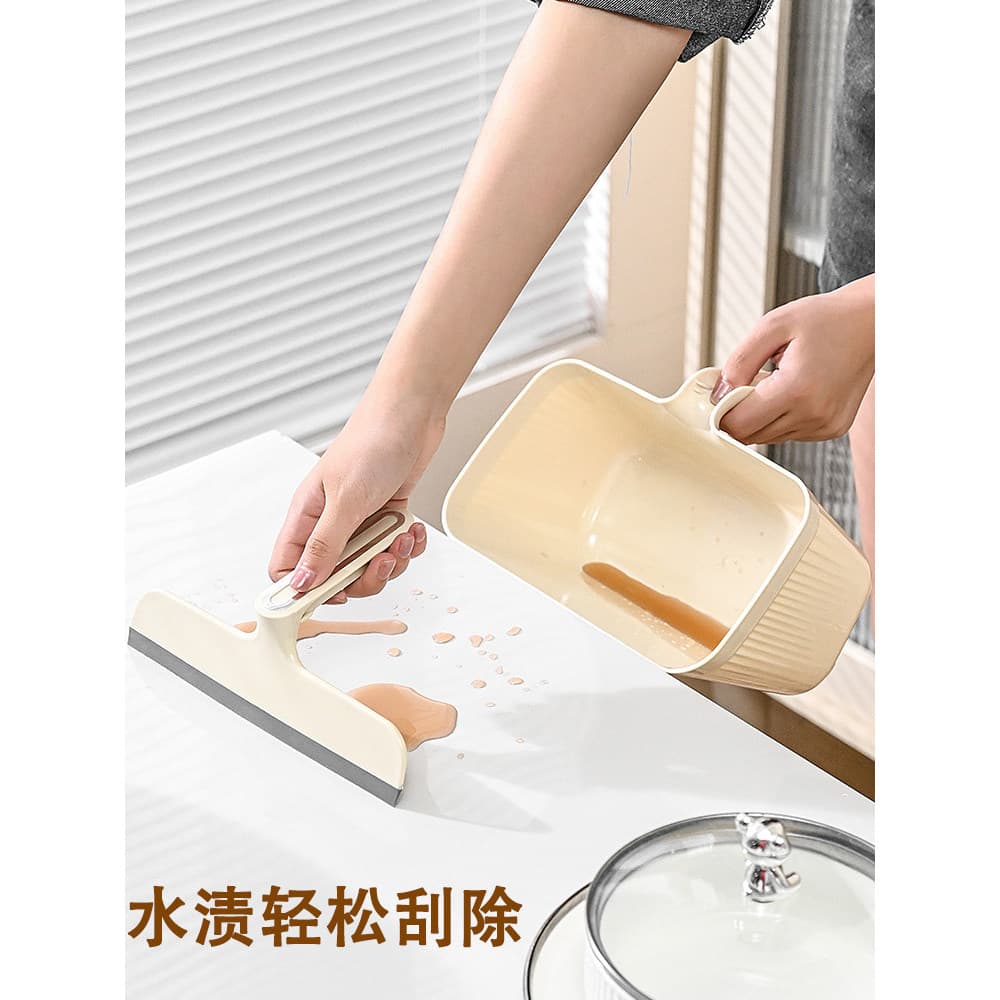 Lixeira de mesa doméstica multifuncional, cozinha, mesa de jantar, armazenamento de resíduos de cozinha com raspador, Ki