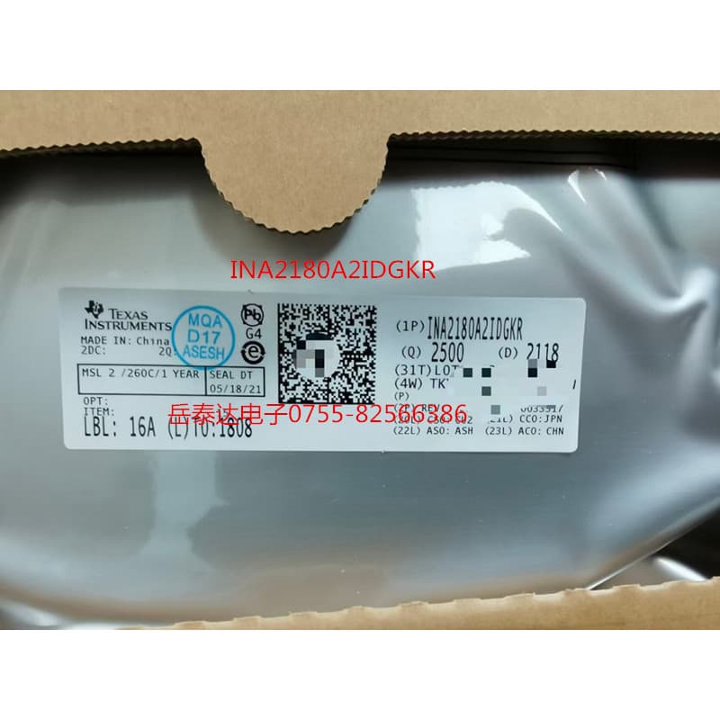 Amplificador de Sensor de corrente INA2180A2IDGKR TI Nova embalagem Original em estoque pronto INA2180A2IDGKT