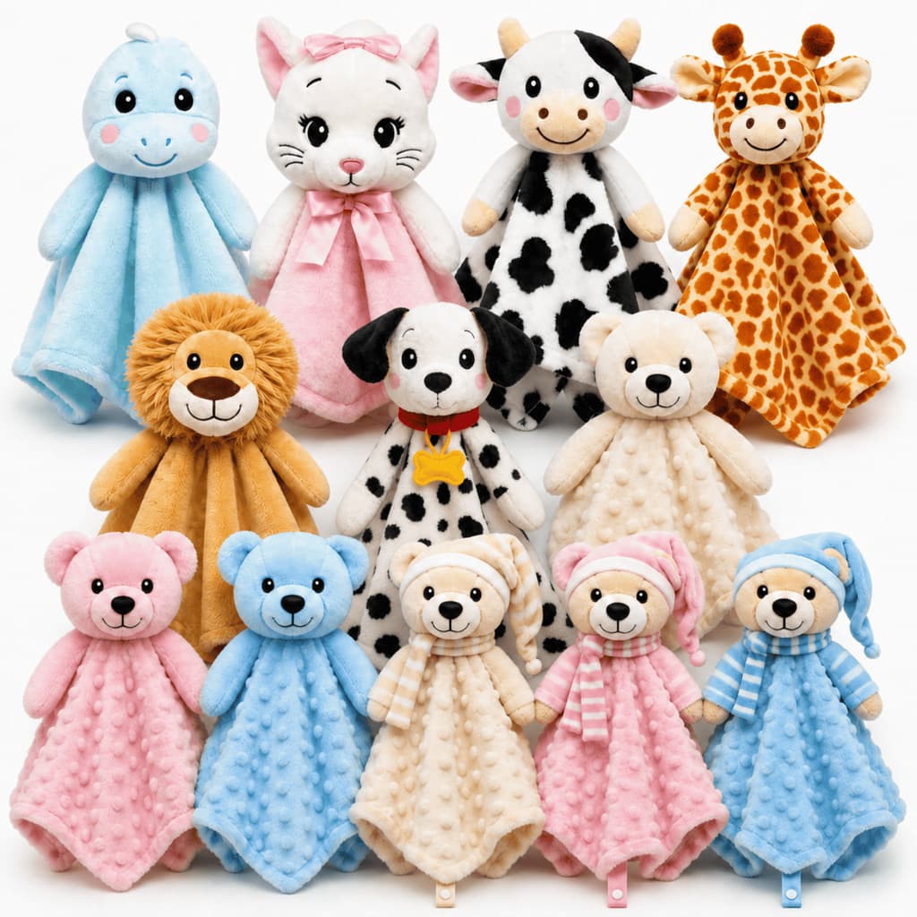 Naninha Bebê Hipoalergênica Pelúcia Macia Animais variados Safari Menino Menina FloBaby - Envio imediato