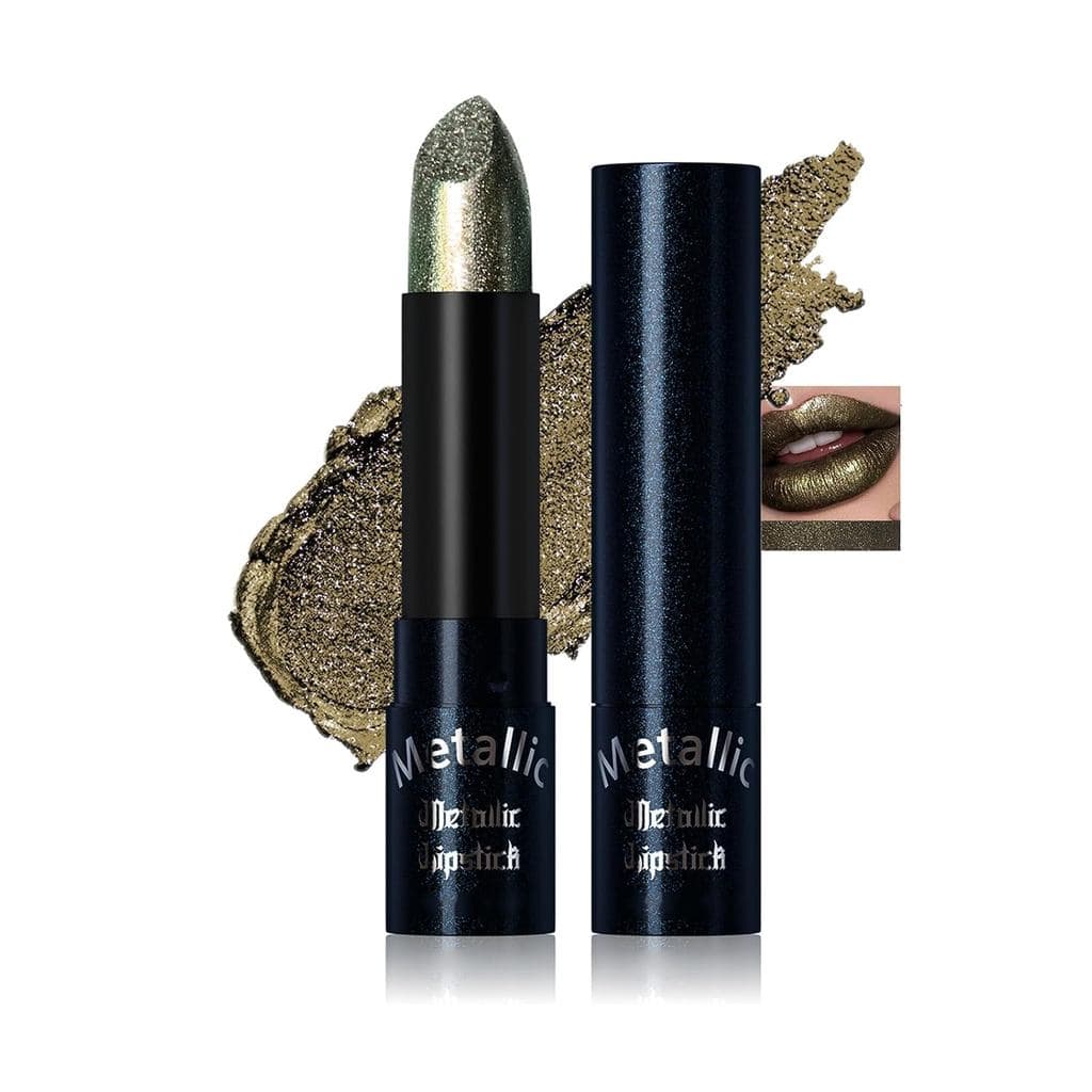 Batom Matte Diamond, Brilho Metálico de Longa Duração e Não Adere ao Copo, Maquiagem para Lábios com Alto Brilho e Pigme