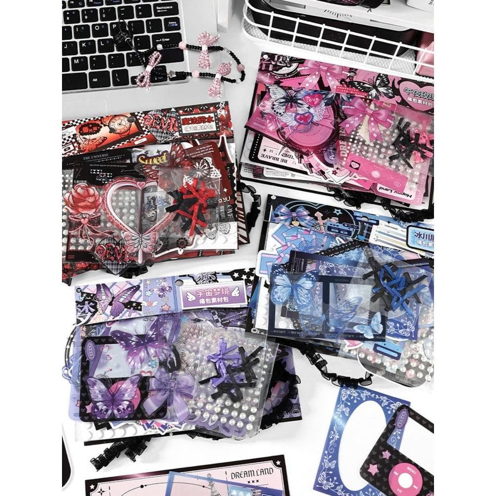 Infeel.M Happy Chaguzi Pain Bag Material Pacote ins Estilo Cuco Cartão Decoração diy Saco de gravata preguiçoso
