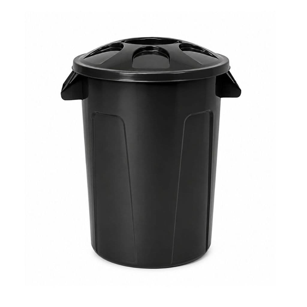 Cesto de Lixo Redondo C/ Tampa Preto 60L Larplasticos