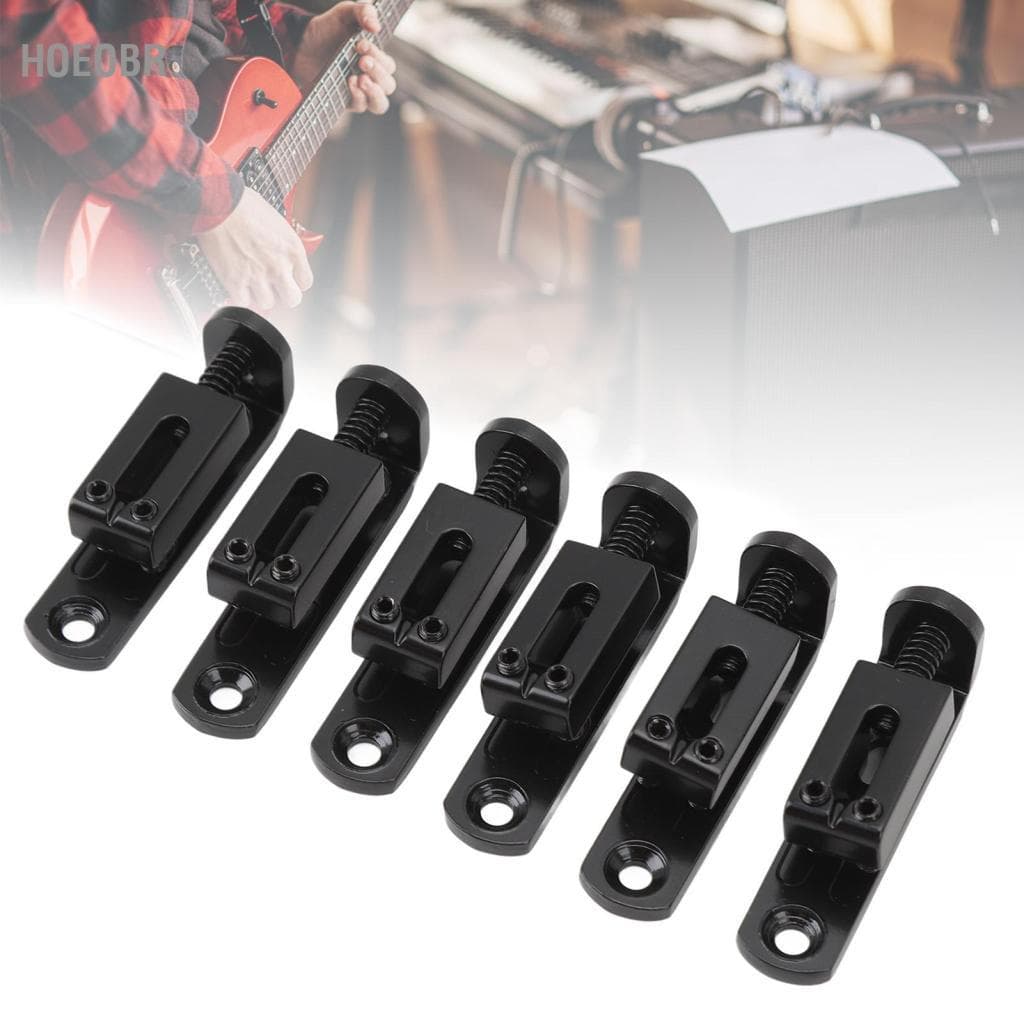 Hoeobr 6 peças de selim de ponte de guitarra em liga de zinco de substituição elétrica para guitarras de 6 cordas com