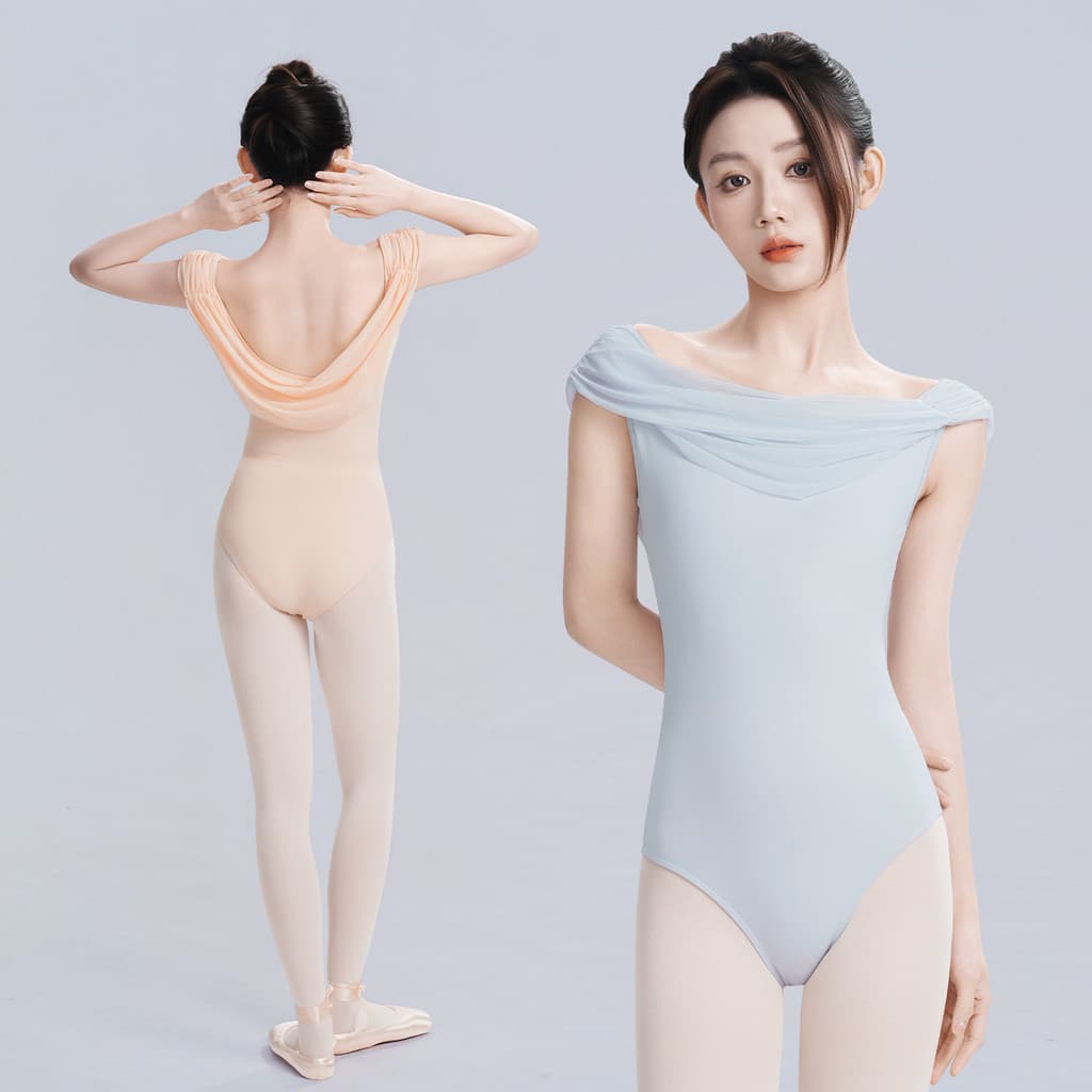 Linda gaze feminina roupas de prática de balé de uma peça de um ombro Yoga ginástica roupas de dança