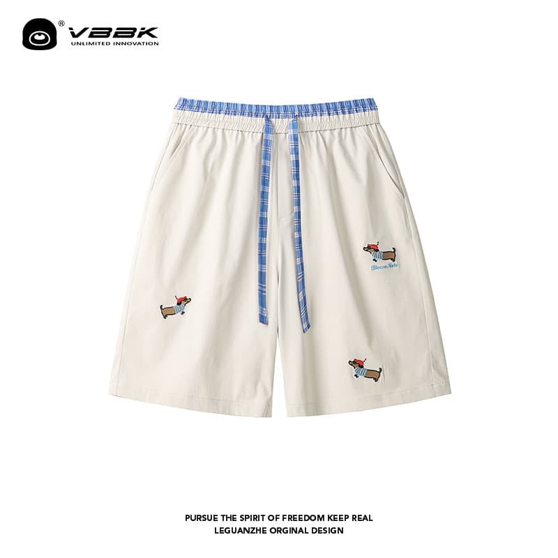 VBBK verão masculino de secagem rápida Casual bordado shorts masculino correndo shorts esportivos soltos calças de cinco