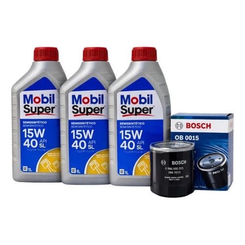 Kit Filtro Bosch Troca Óleo Uno Palio Strada Fiat Fire 15w40