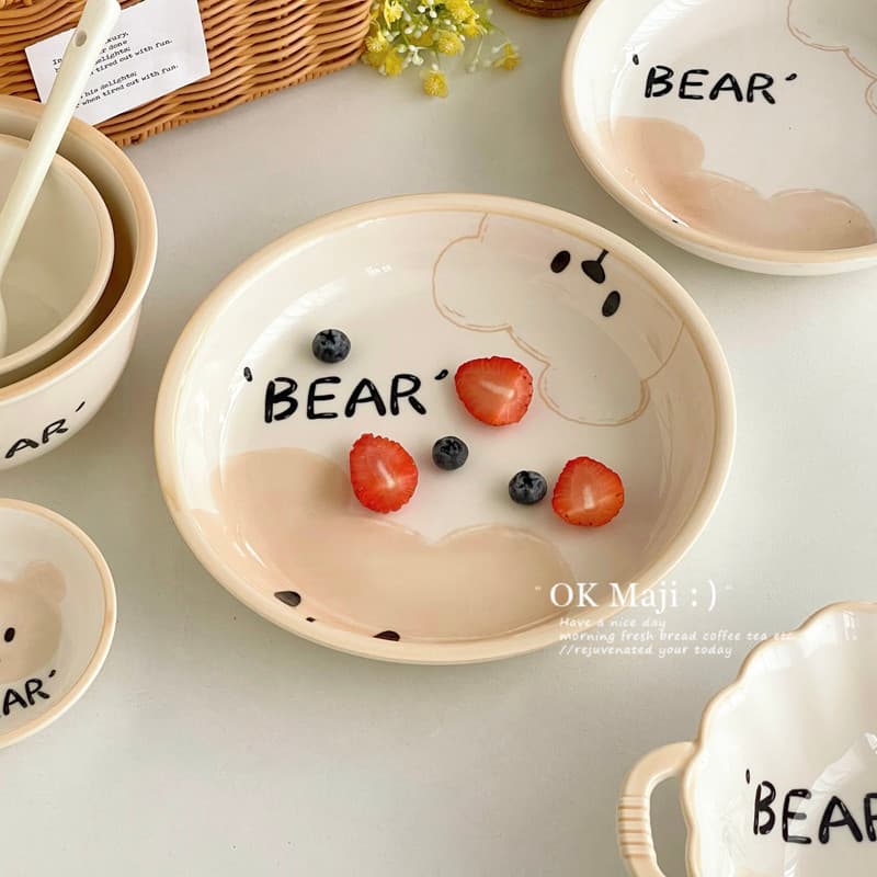 Underglaze placa colorida bonito prato de café da manhã de alto valor tigela doméstica placa disco cerâmico salada fruta
