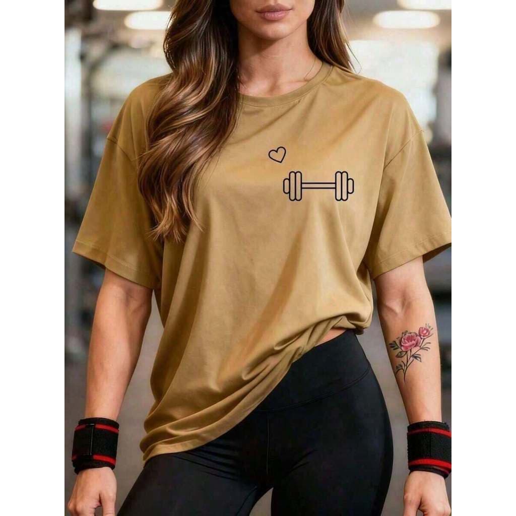 Camiseta Blusa Feminina 100% Algodão Tshirt Academia Tecido Leve Confortável