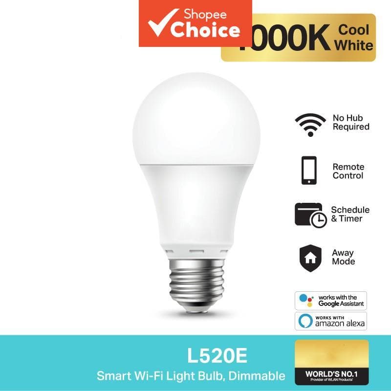 Lâmpada Regulável Wi-Fi Inteligente L520E , Controle De Aplicativo De Voz 4000K 806lm , De Modo Afastado Com Temporizado