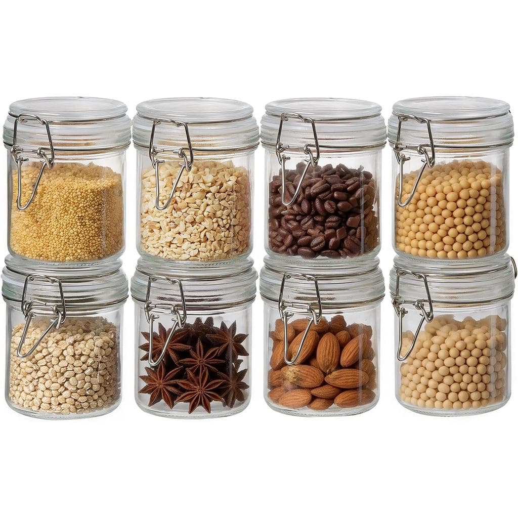 Potes de Vidro com Tampas Herméticas – Recipientes para Armazenamento de Alimentos com Fecho de Arame, Potes de Vidro pa