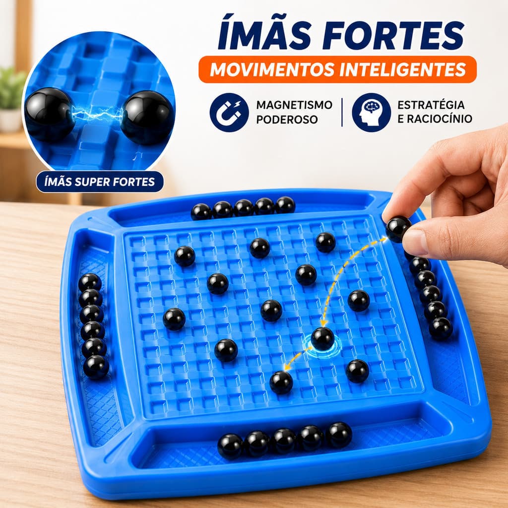 Jogo Magnético Infantil com 20 Bolinhas - Estratégia e Diversão