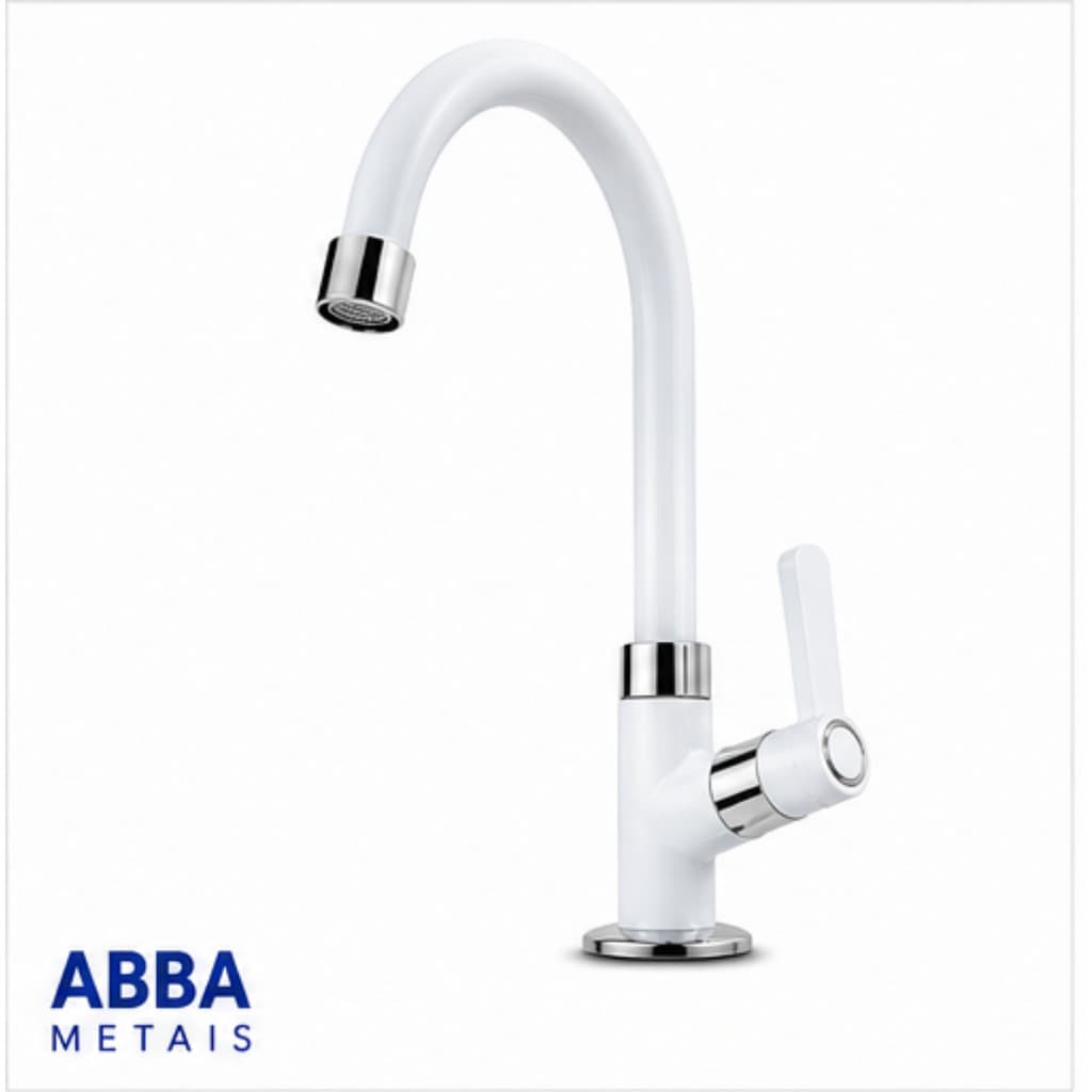 Torneira Bancada Para Banheiro Cuba Lavatório Mesa Abs Branca C34