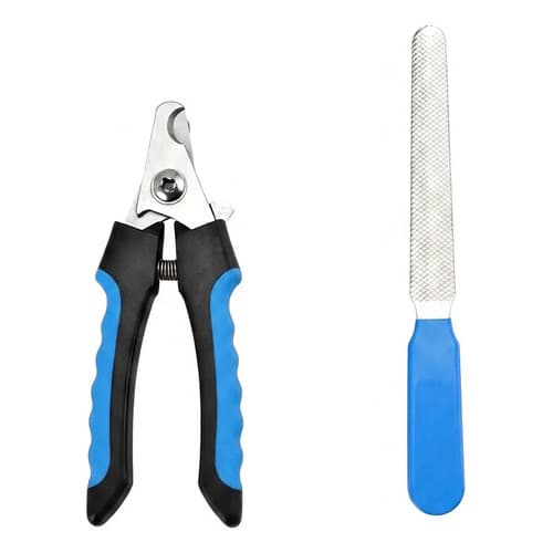 Cortador Alicate Unha Pet Cão Gato + Lixa De Brinde Azul Pequeno