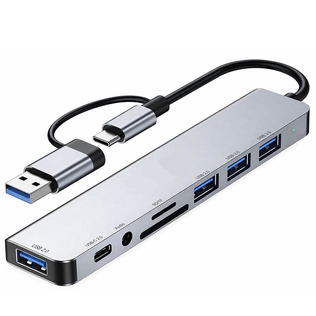 Adaptador Hub 8 Em 2 Usb-c Extenso Usb Compatível Com Mac...