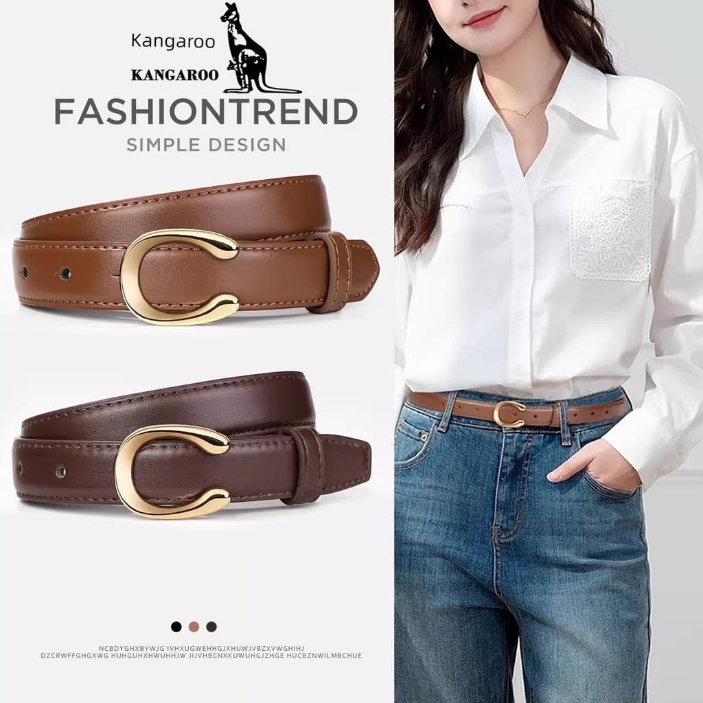 cinto feminino plus size cinto feminino Cinto canguru feminino produto genuíno pino fivela cinto 2026 novo estilo Jeans