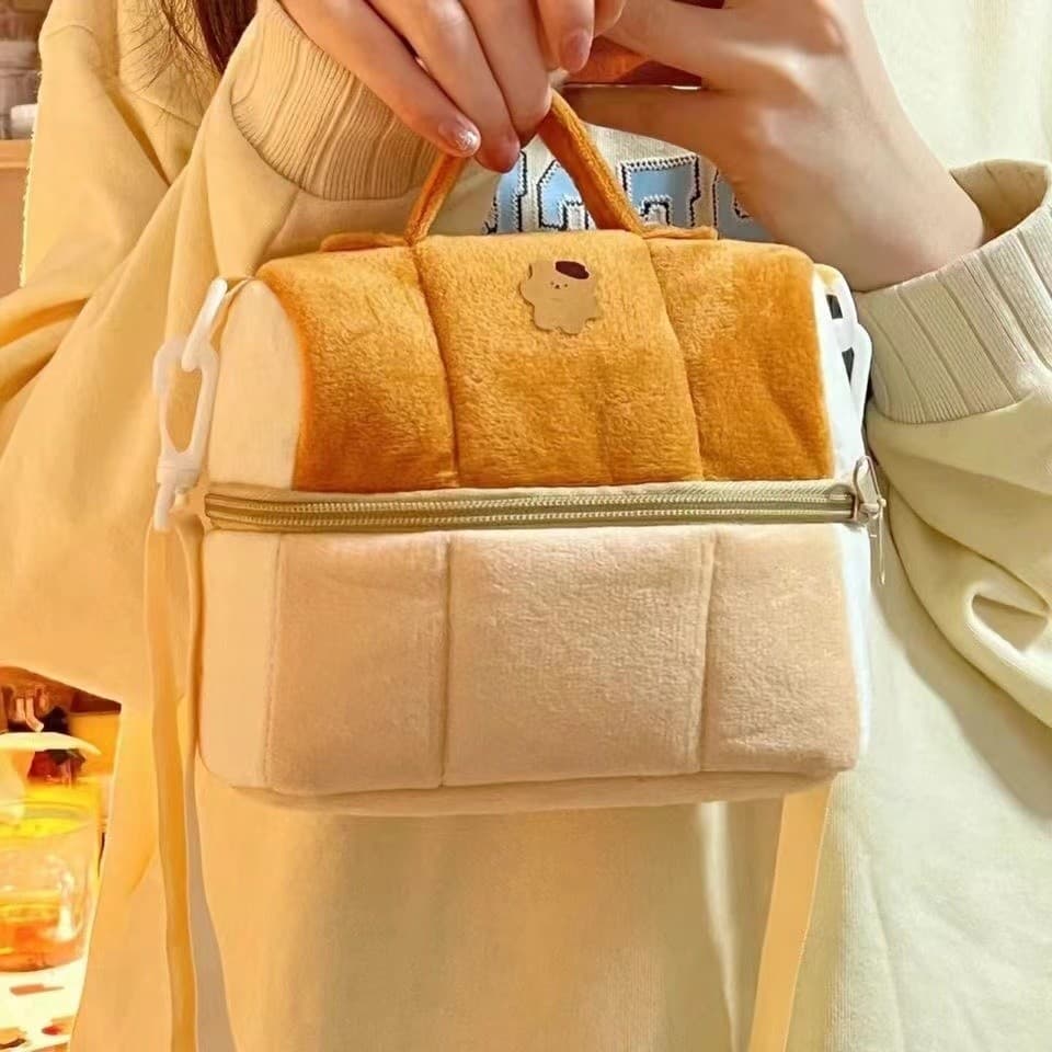Pão torrado bonito ins saco de armazenamento portátil de alto valor saco cosmético portátil grande capacidade saco de câ