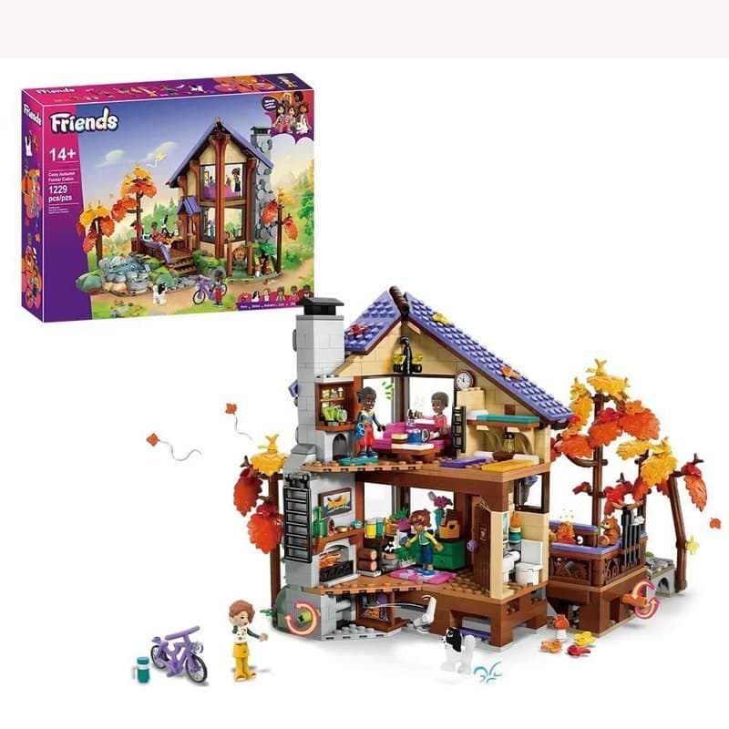 1229 pçs outono Maple floresta cabine compatível com Lego amigos série meninas montado bloco de construção brinquedos cr