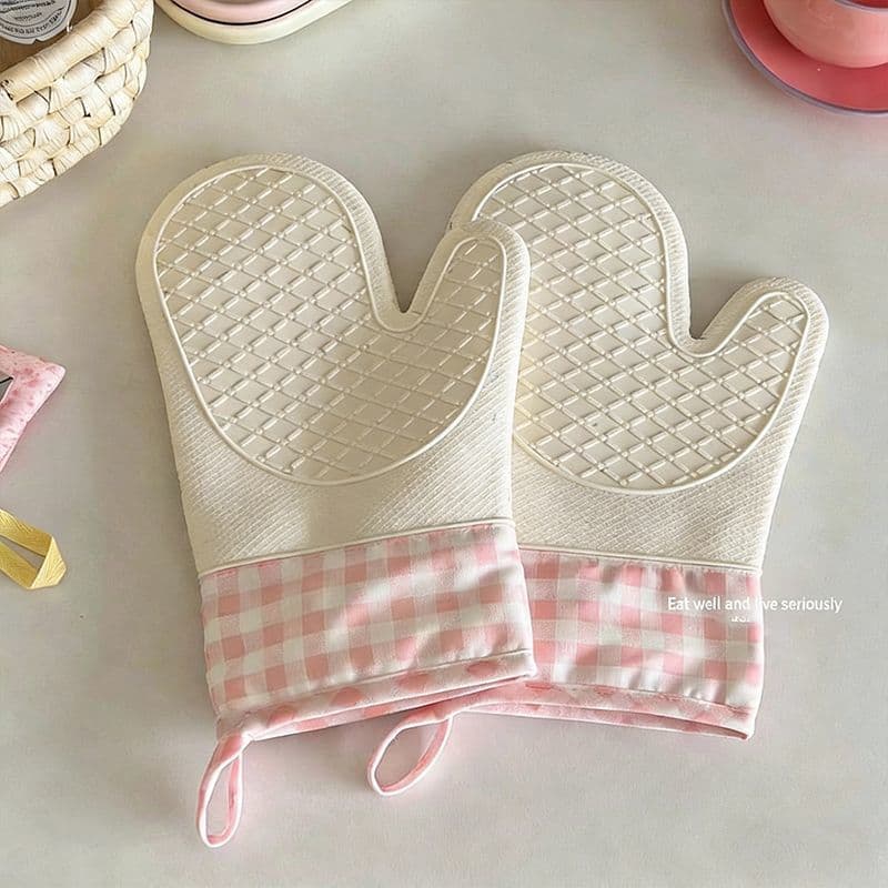 Luvas anti-escaldantes de alta temperatura isolamento térmico engrossado luvas de Silicone anti-deslizamento luvas de co
