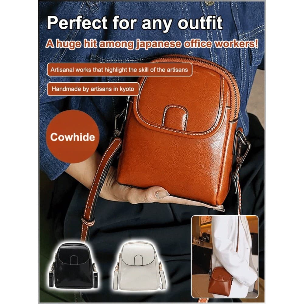 【Uso Versátil】Bolsa Feminina De Ombro Em Couro Encerado Bolsa Tiracolo/Bolsa Transversal/Moda Feminina/Passeio