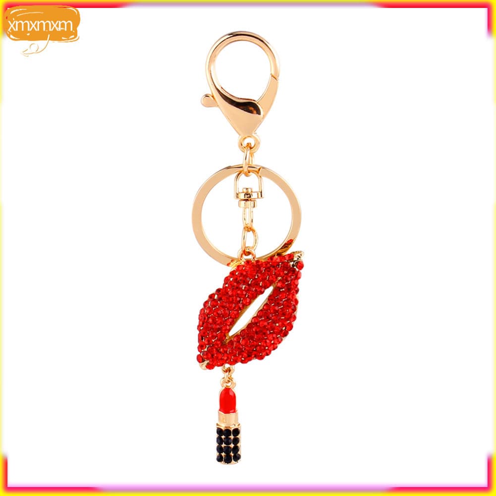 Xmxmxm.br Chaveiro labial HEEPDD 5cm strass